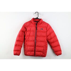 The North Face Boys Large 550 Down Fill Andes Full Zip Puffer Jacket Coat Red